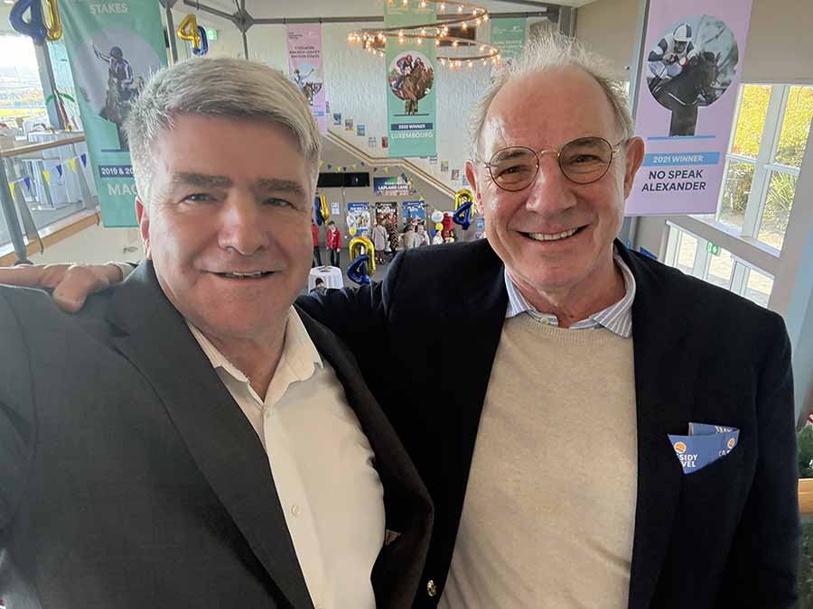 Eoghan Corry ands John Cassidy at the sales day at Leopardstown. 