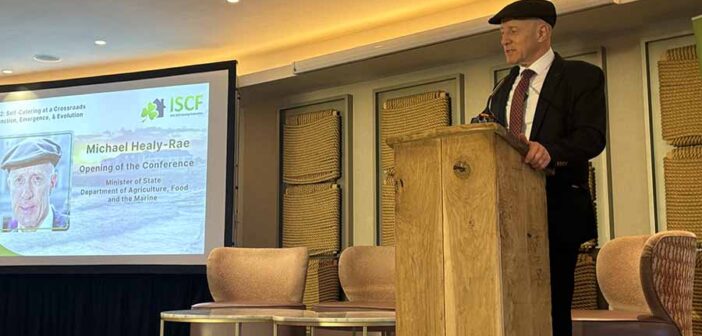 Minister Michael Healy Rae speaking at the Irish self Catering Federation conference in county Clare