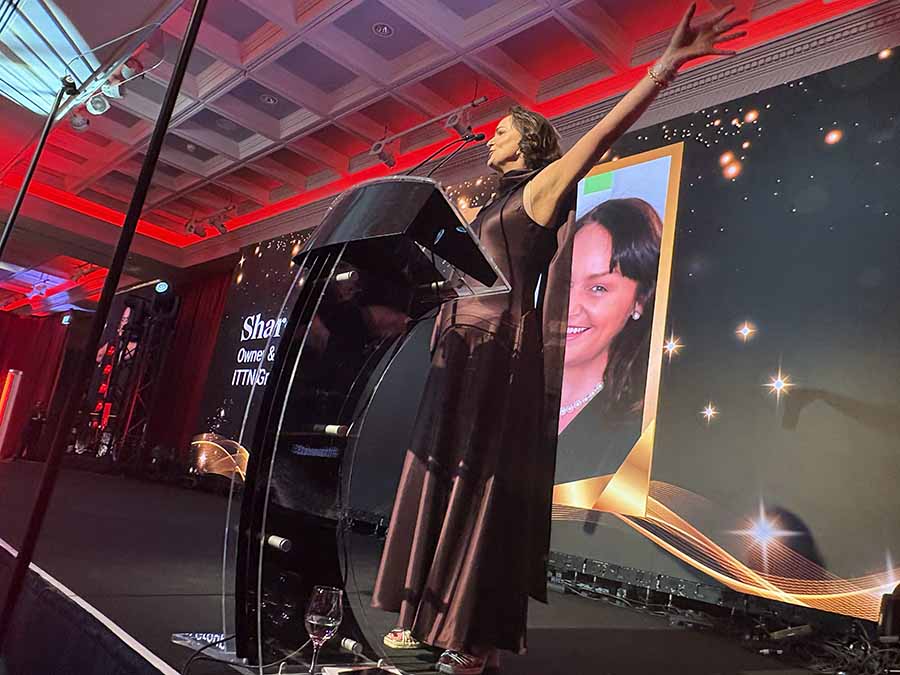 Sharon Jordan of ITTN speaking at the awards