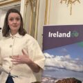 Alice Mansergh CEO of Tourism Ireland speaking at event at the Irish embassy for delegates at World Travel Market 2025