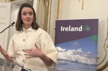 Alice Mansergh CEO of Tourism Ireland speaking at event at the Irish embassy for delegates at World Travel Market 2025