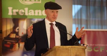 Minister Michael Healy Rae speaking at the Irish Self Catering Federation annual conference in Spanish Point county Clare