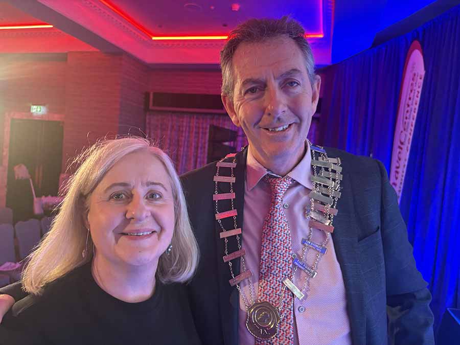 ITAA CEO Clare Dunne and President Tom Randles at the 2025 Travel Centres conference