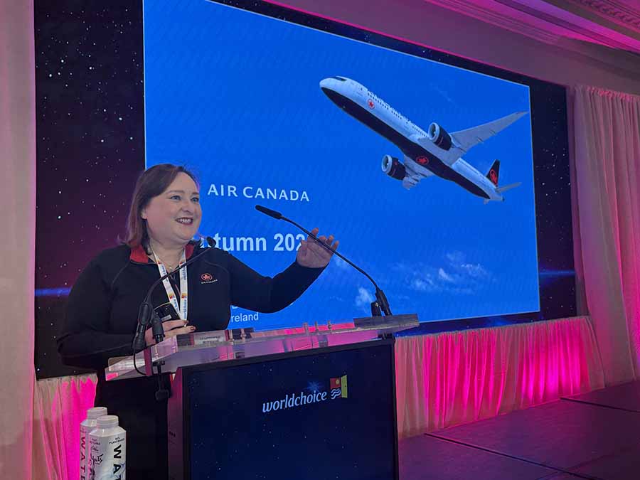 Blaithin O'Donnell of Air Canada speaking at Worldchoice conference 2025