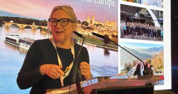 Andrea Stafford of AmaWaterways speaking at Worldchoice conference 2025