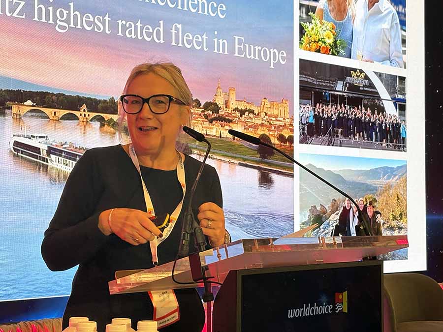 Andrea Stafford of AmaWaterways speaking at Worldchoice conference 2025