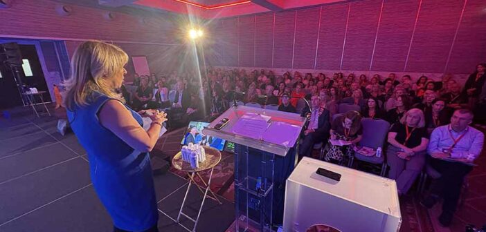 andra Corkin speaking at Travel Centres conference 2025