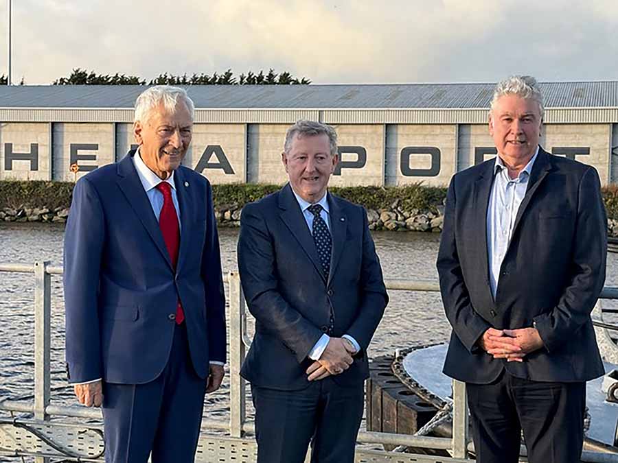 Gerard Deegan, minister Sean Canny and Paul Fleming of Drogheda Port