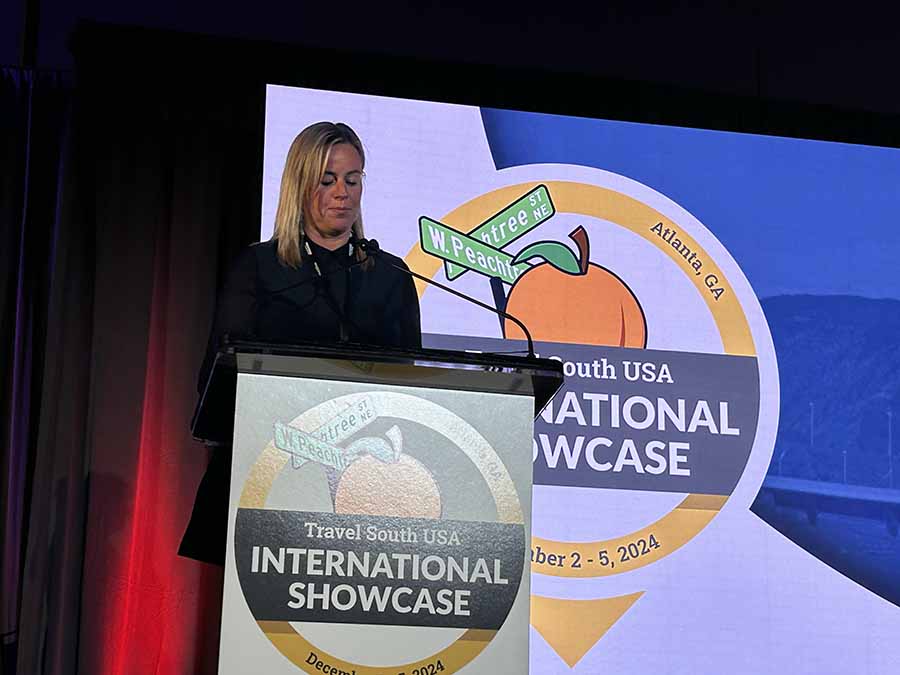 Kate Devereux of Delta speaking at Travel South