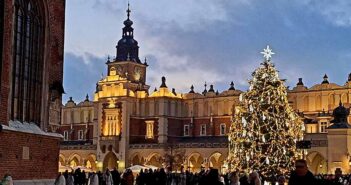 Krakow Old Square and shimmering tree lights