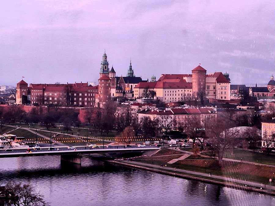 Krakow from the wheel at sunset