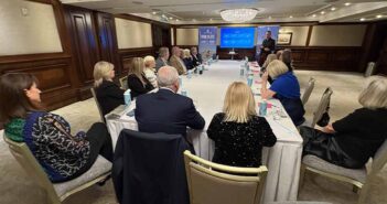 Aaron Langford speking to the Irish travel trade at Powerscourt Hotel