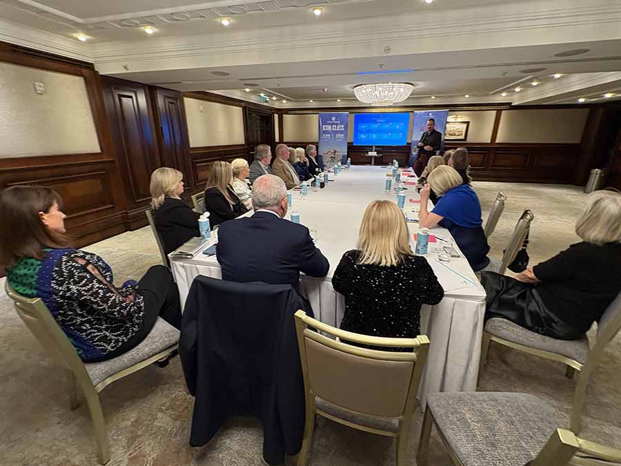 Aaron Langford speking to the Irish travel trade at Powerscourt Hotel