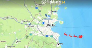 Santa Claus comes to Dublin, on Flightradar24 tracking