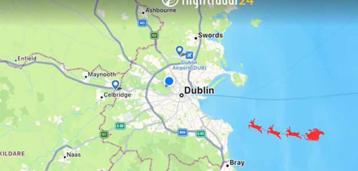 Santa Claus comes to Dublin, on Flightradar24 tracking