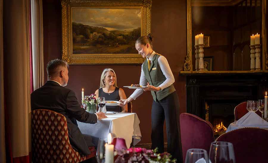 Barberstown Castle Barton rooms couple dining