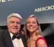 Eoghan Corry with category sponsor Victoria Houston f Abercrombie & Fitch at the Irish Travel Industry Awards