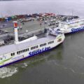 Stena Connecta hybrid ferry sits alongside Stena Superfast VII at Belfast Harbour. Stena Connecta is due to commence service on the freight route from Belfast to Heysham on Friday January 23.