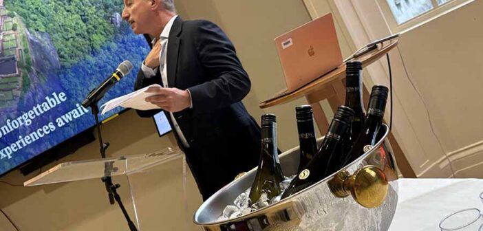 Bob Haugh speaking at the Travel Department 30th anniversary event in Dublin