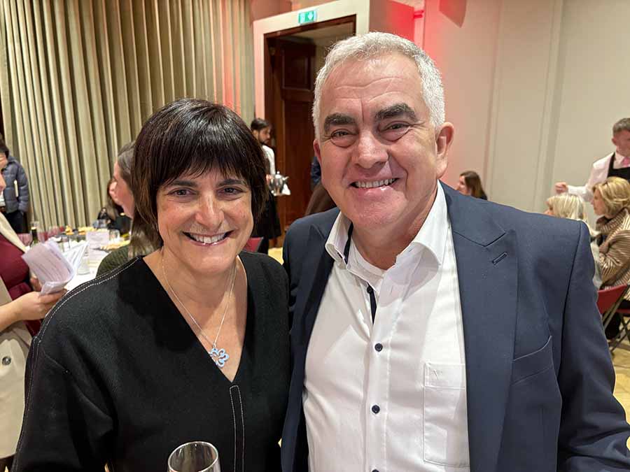 Sara Zimmerman and Paul hackett at the 30th anniversary event for Travel Department