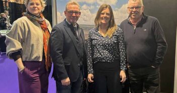 Karen van der Horst, Tourism Ireland; Ronan Treacy, The Sandymount Hotel; Clare Wheatley, Real Adventures Connemara; and Gerry Lannigan, Abbey Group, at Travel Trade Days in Utrecht, The Netherlands.