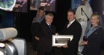 Declan Collier CEO of DAA and James Hogan CEO of Gulf Air, Gulf Air Departure ceremony 2005