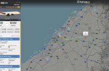 Flightradar24 tracking the first flight out of Dubai since midday Saturday