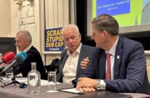 Willile Walsh, Eddie Wiilson and Chris Sanumu press conference on the Dublin passenger cap after giving evidence to the Oireachtas transport committee