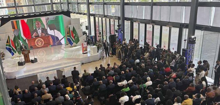 President Cyril Ramaphosa speaking at the opening of Indaba 2026