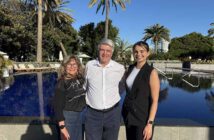 Juana Rosa Aleman of Canary Islands Tourism, Eoghan Corry and Paula Suarez at the Santa Catalinaa Hotel in Las Palmas.