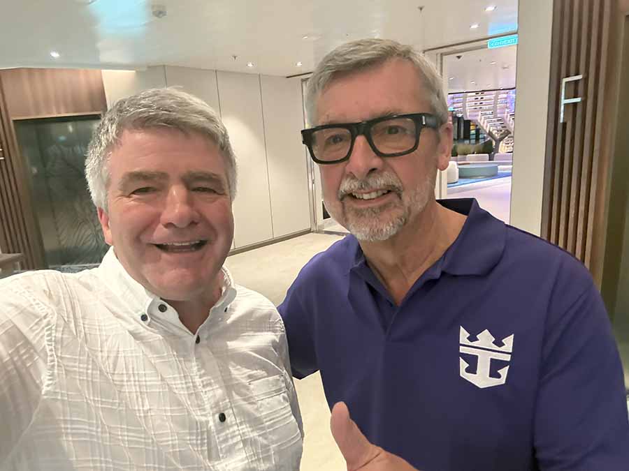 Eofghan Corry and Mciahel Bayley aboard Legend of the Seas