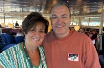 Marie McCarthy and Dave O'Connor of Irish Ferries who hosted a trade promotion on board Ulysses on behalf of TPG on July 19 2026