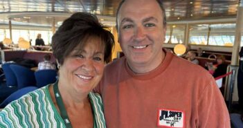 Marie McCarthy and Dave O'Connor of Irish Ferries who hosted a trade promotion on board Ulysses on behalf of TPG on July 19 2026