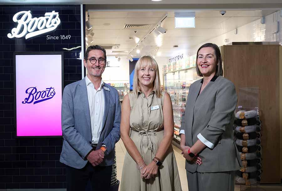 Belfast city airport Andrew Worrall, Regional Airports Manager, Julie Murphy, Vice President, London & Travel Division at Boots & Caroline Rowan, Head of Commercial Development