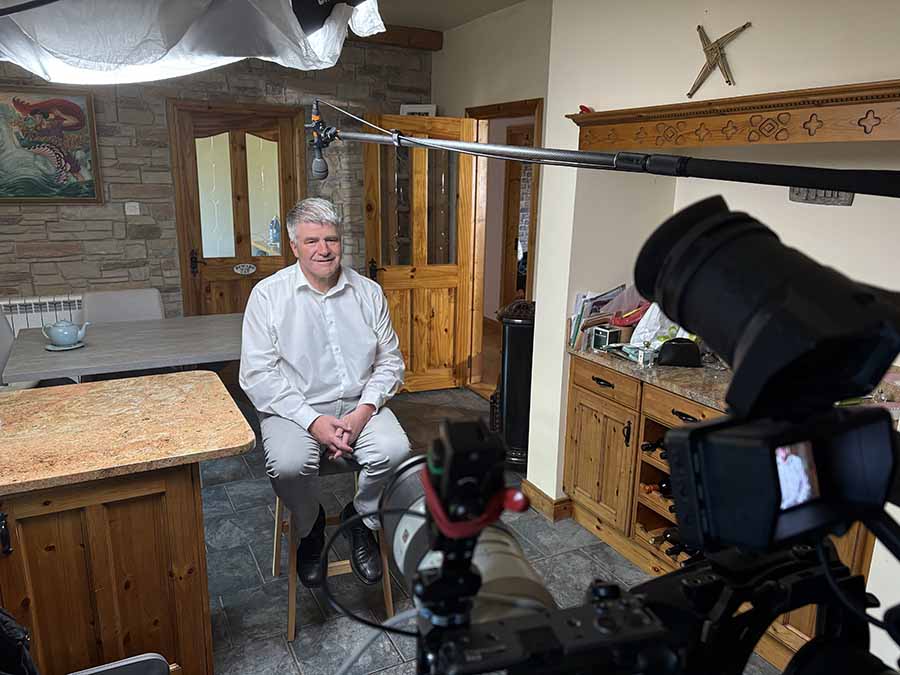 Eoghan Corry during TG4 shoot Éire & Taisteal