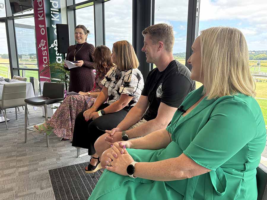 Santina Kennedy, Jacqui McNabb, Mary Fennin, Barry Flanagan and Fionnuala Cotter who spoke at the opening event at Taste of Kildare 2026