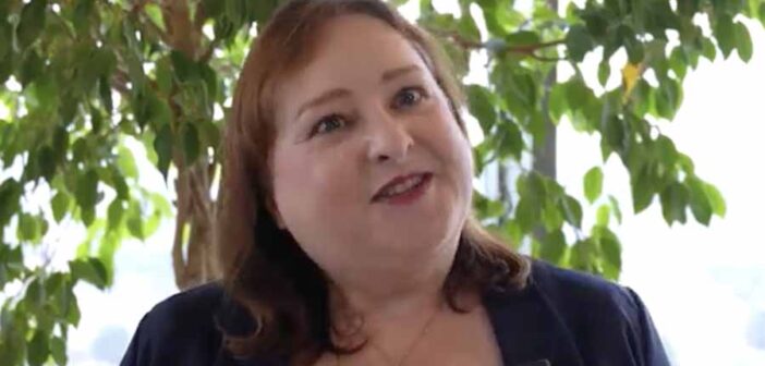 Blaithin O'Donnell appearing in the promotional video for the Shannon-Toronto summer 2027 route