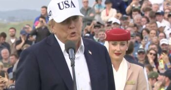 Donald Trump speaking at Doonbeg