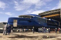 Celebrity's first river ship floats out at the Zwijnenburg shipyard in Rotterdam.