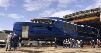 Celebrity's first river ship floats out at the Zwijnenburg shipyard in Rotterdam.
