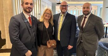 Europe hotel team who hosted travel journalists to see the €56m upgrade and new Parlour bar, Andy McCullough, Bernice Burnside,, Andy McNeill and Matt McRoberts