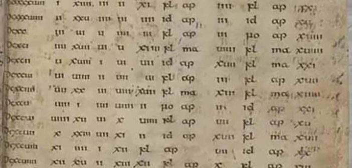 The oldest original Dionysiac table: Willibrord's Easter table (684-702 AD) from Rath Melsigi