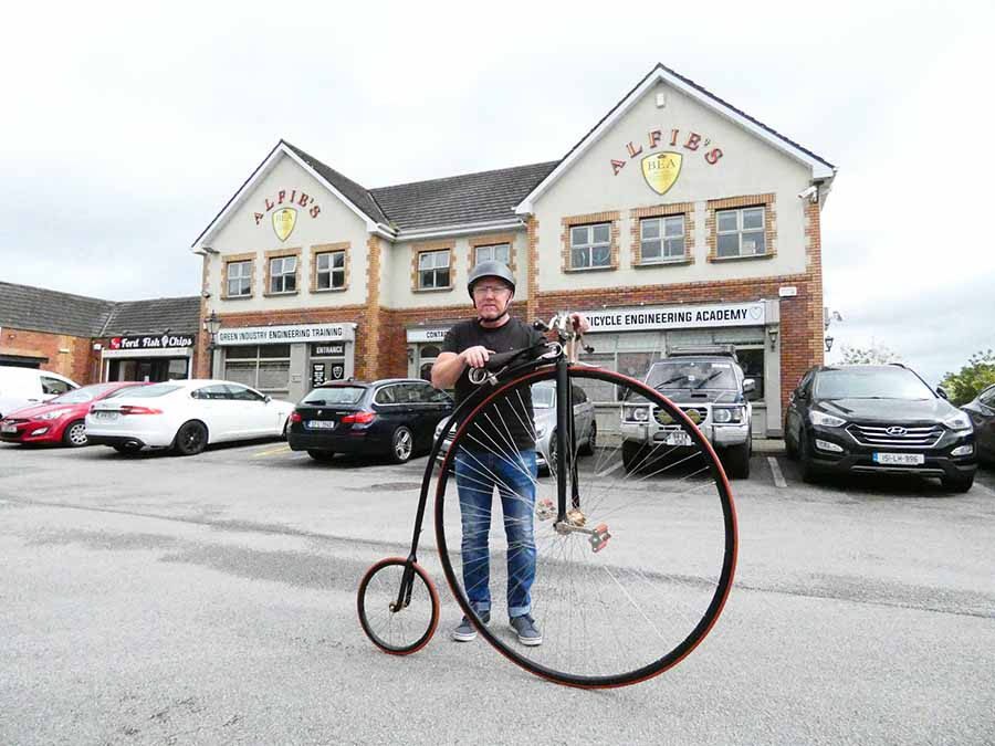 Martin Manning with Penny farthing